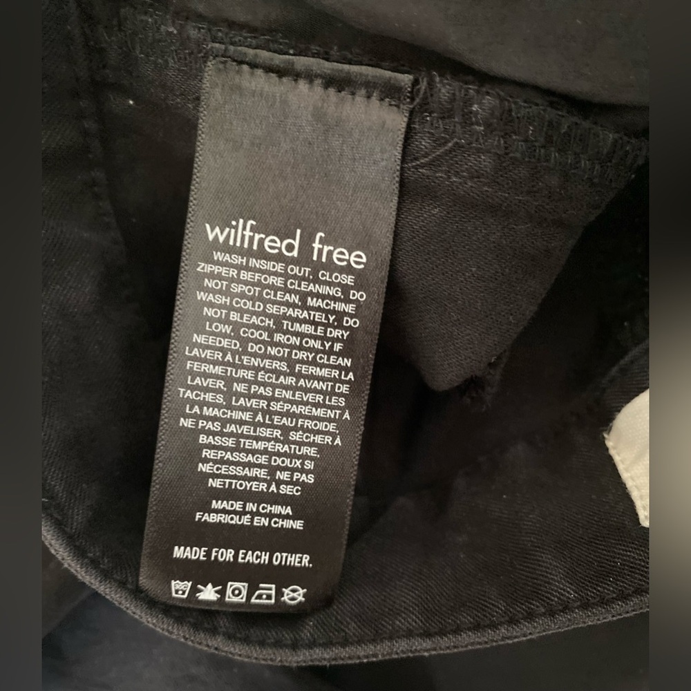 Wilfred Free Aritzia Brennan Carpenter Black Pants Size 0 Pockets Loop Cotton - Picture 15 of 16